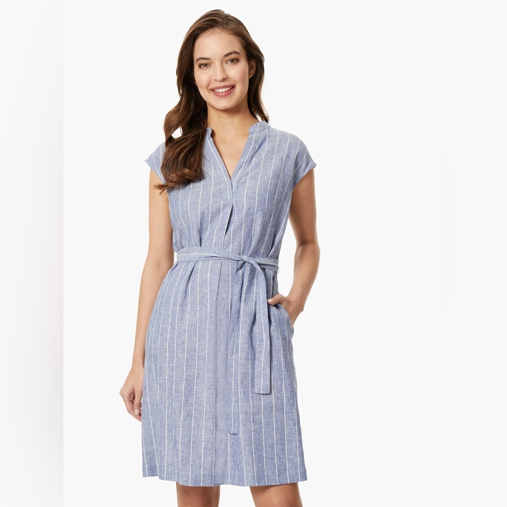 NWT Jones New York Tie Waist Kelly Shirt Dress size 4